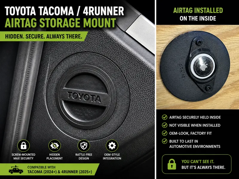 Tacoma 2024+ Dash AirTag Mount (M4 Remix)