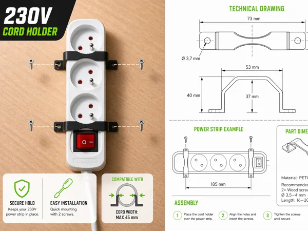 Support pour multiprise 230V