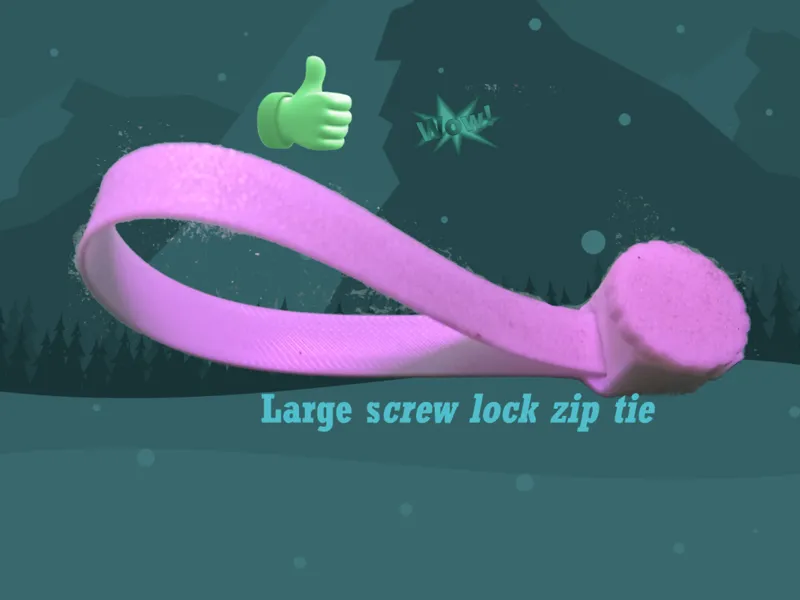 Large screw lock zip tie wrap