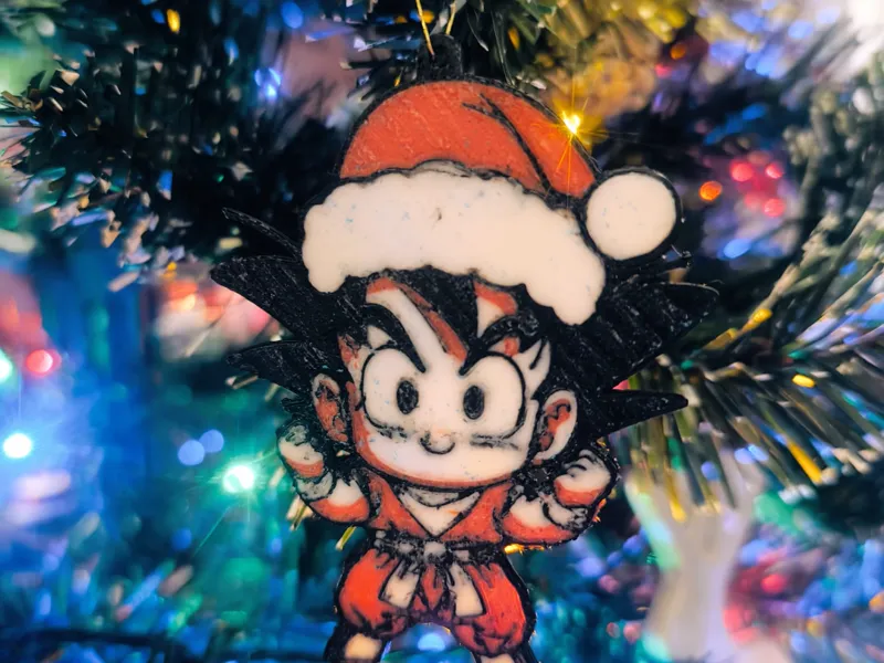 Dragon Ball Goku Santa Hat Ornament - Christmas 