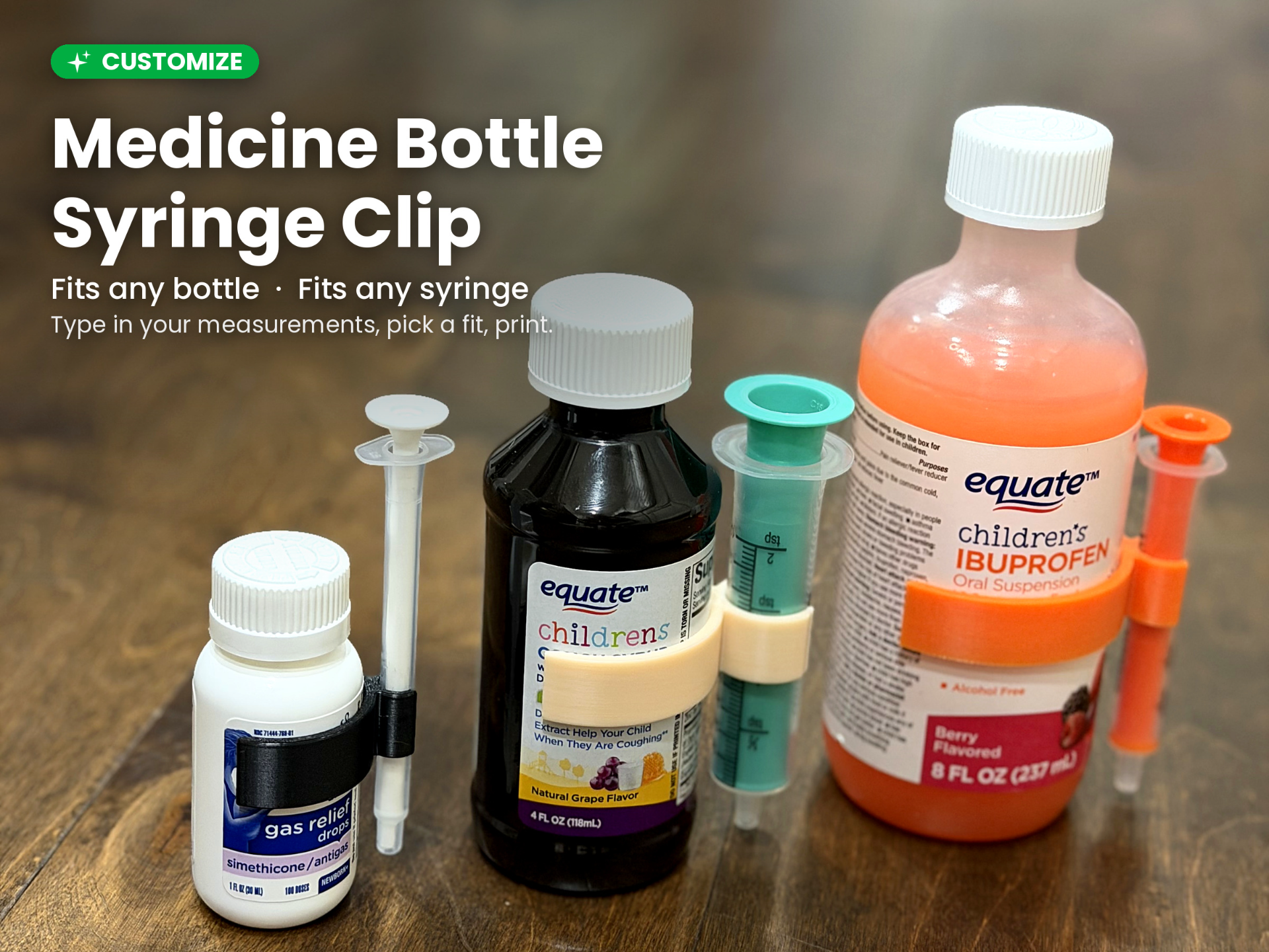 Medicine Syringe Holder Clip – Fits Any Bottle - 1