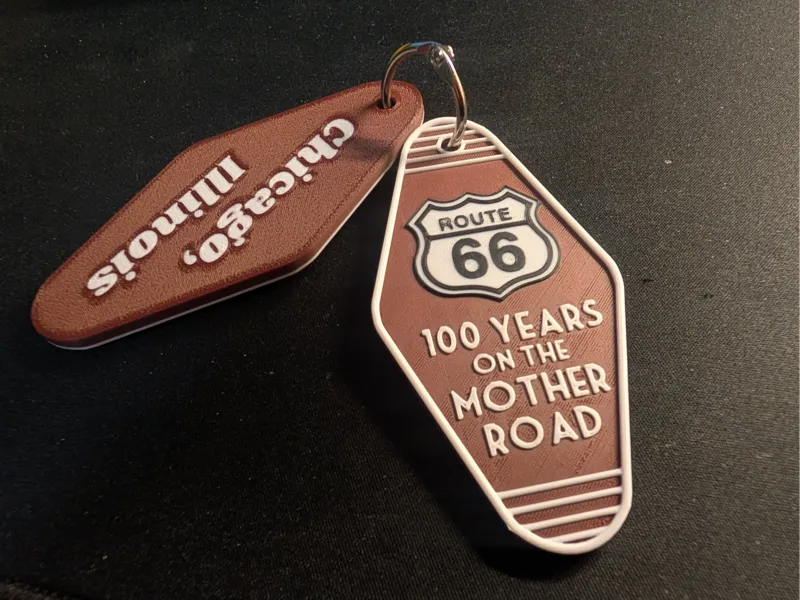 Route 66 Hotel Keychain Fob