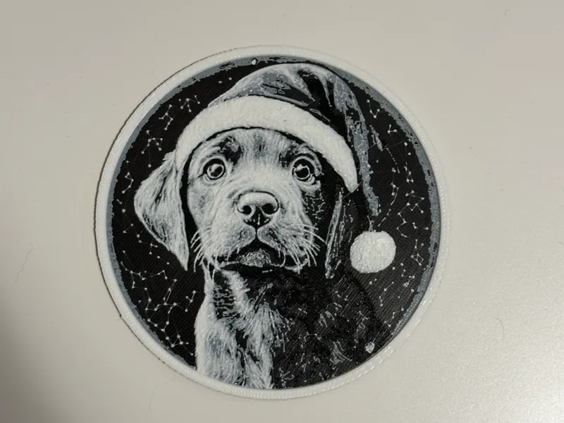 Christmas Labrador Ornament (Hue Forge)