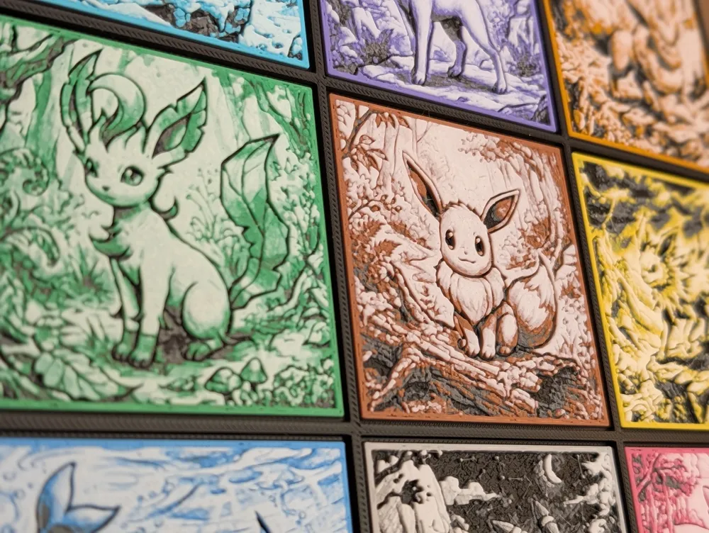 *NEW!* Eeveelution Pokemon Hueforge & Frame V2 - Free 3D Print Model ...