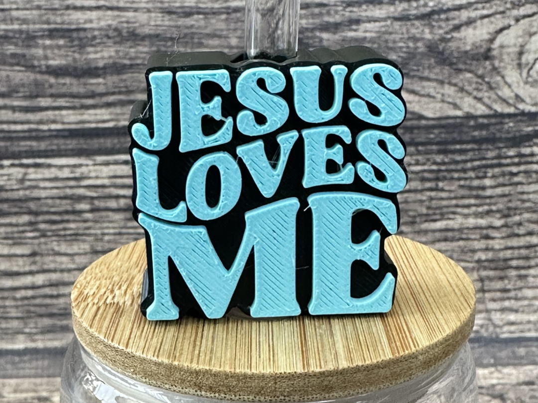 Jesus Loves Me Straw topper