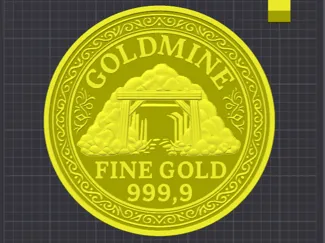Fine gold coin 25cm