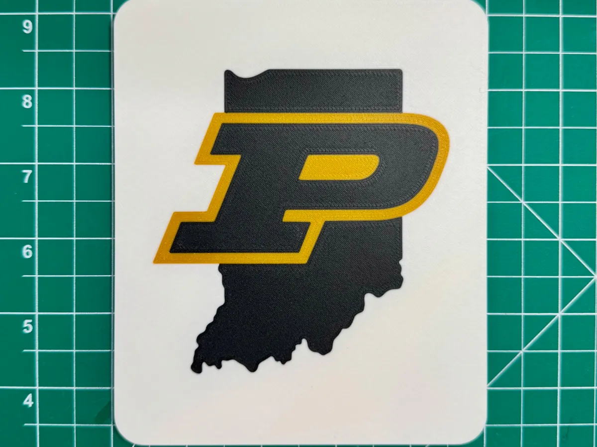 Purdue logo over Indiana by CHurc MakerWorld: Download Free 3D Models