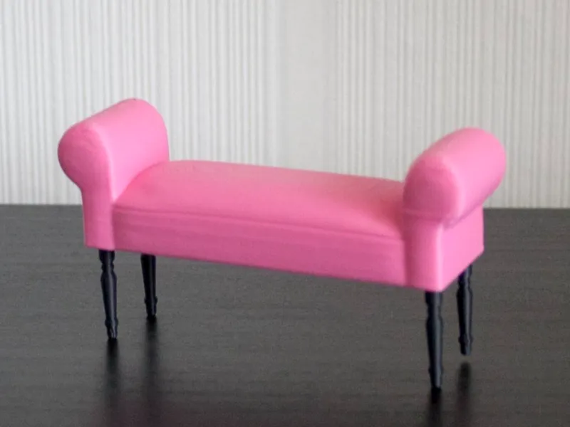 Miniature Stool, sofa style, dollhouse, scale 1:12