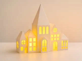 Christmas Village Tealight House | Winter Mansion