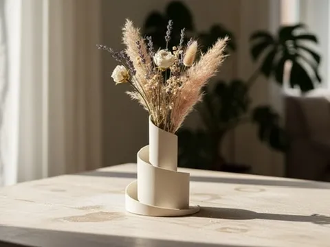 Vase à spirale sculpturale