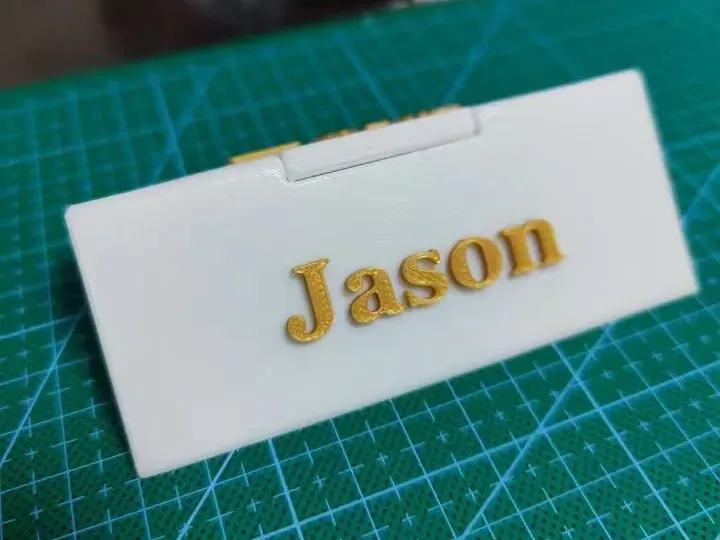 Business Name Tag - hinged - double sided printing