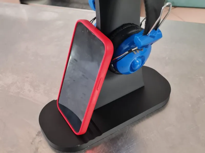 Headphone and phone holder