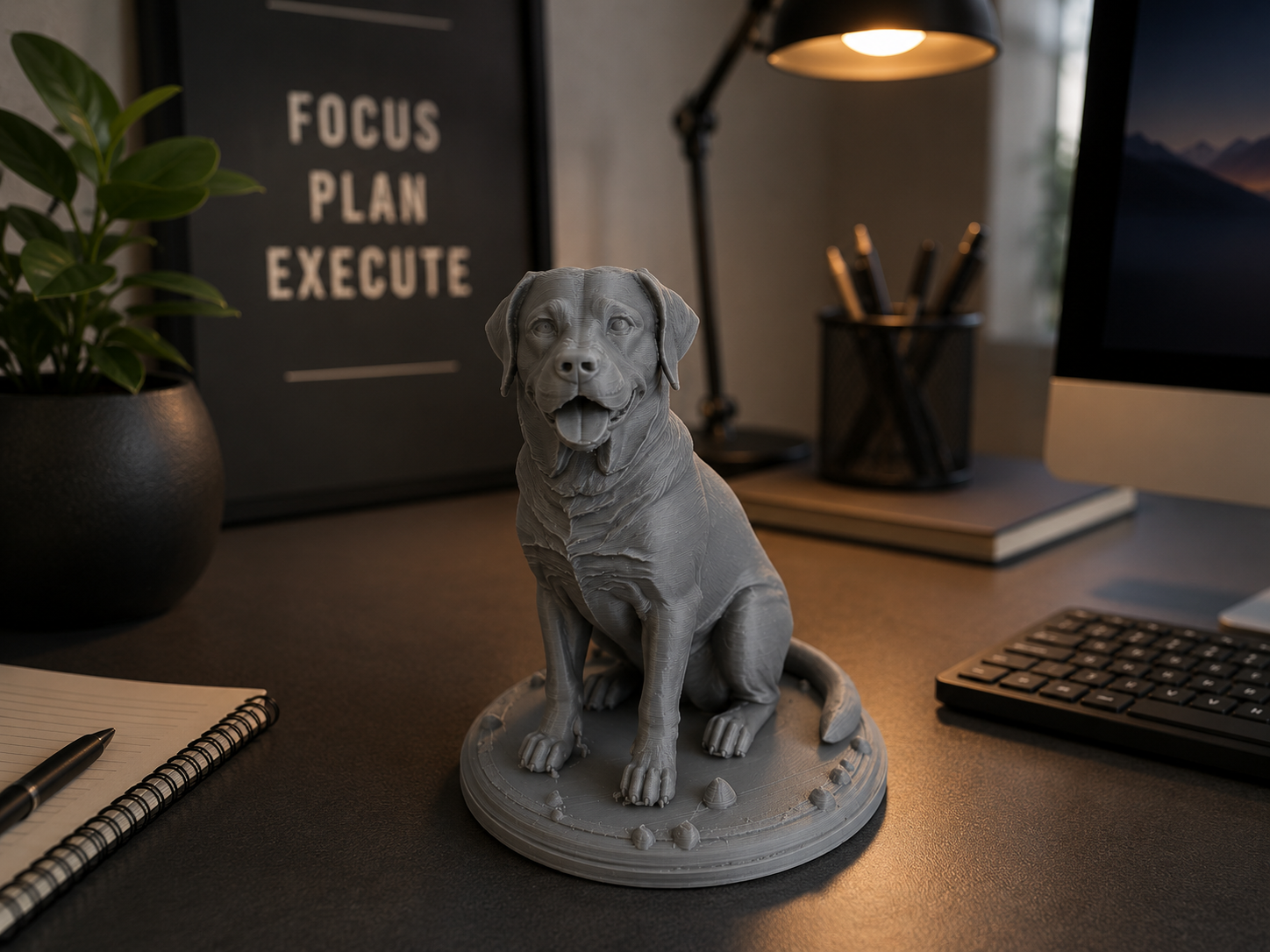 Realistic Labrador Retriever Statue – 3D Print