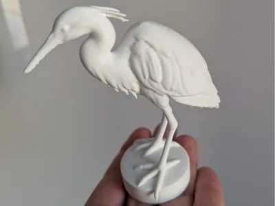 Realistic Heron in a Natural Pose