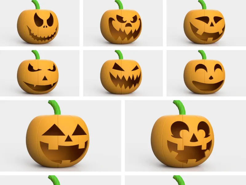 Gruseliger Halloween-Kürbis – 3D-Druckmodell