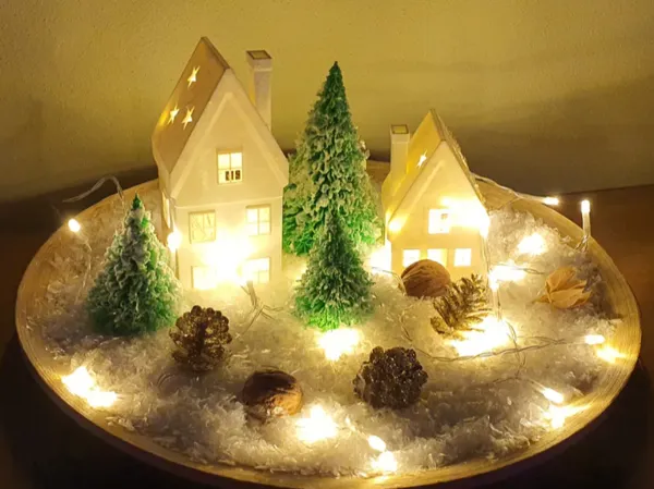 Maisons illuminées de Noël, deux tailles