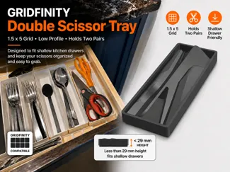 Gridfinity 1.5 x 5 Double Scissor Tray 