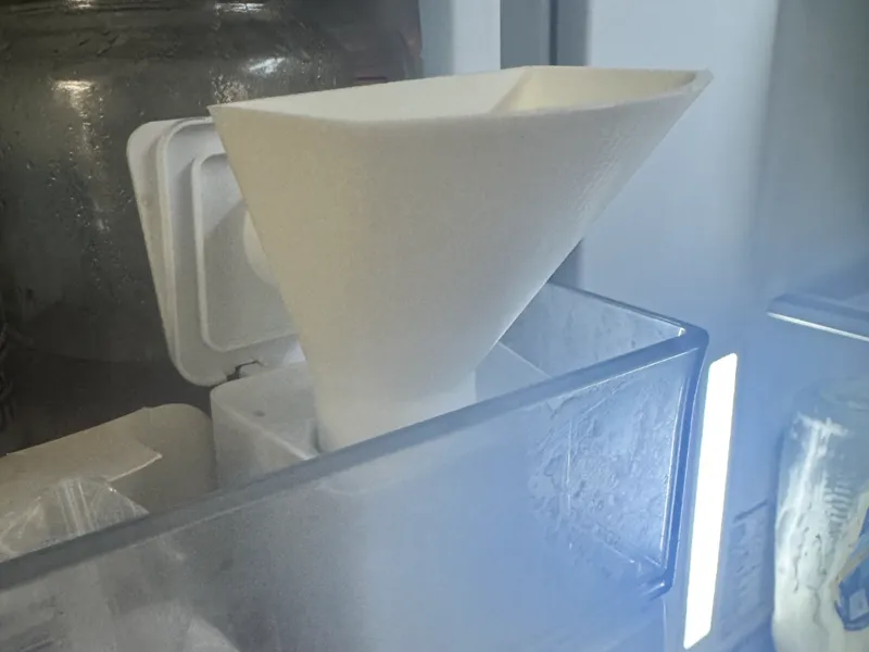 funnel for fridge door water container