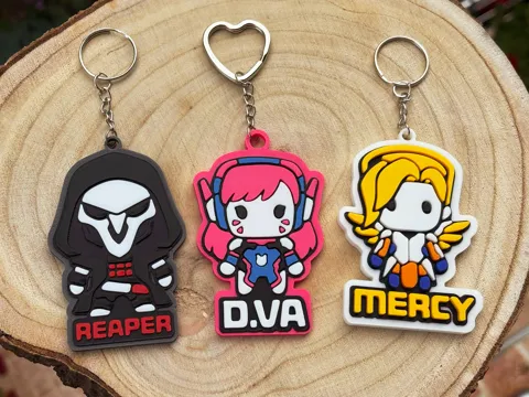 Overwatch Keychains (D.va, Mercy, Reaper)