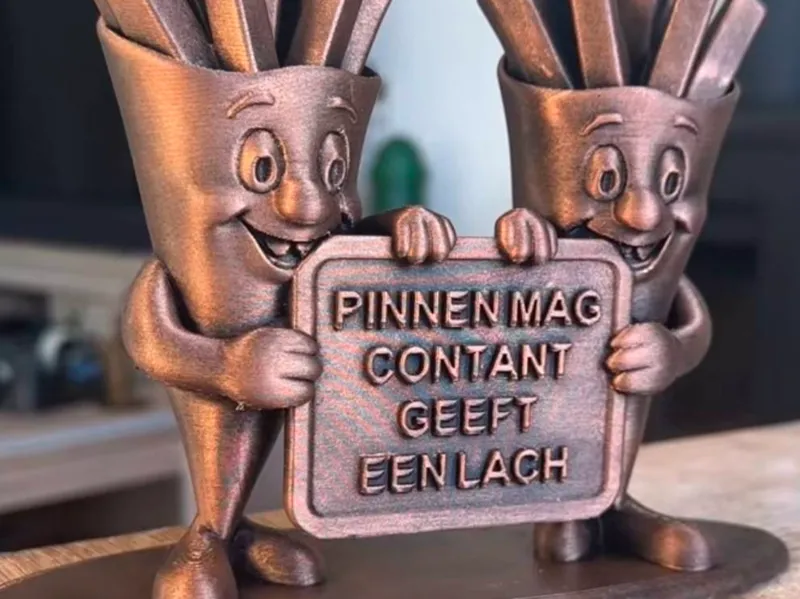 french frie holding customizable sign