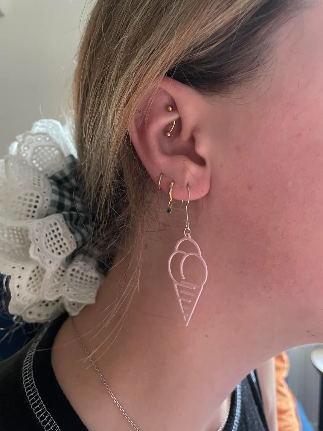 Line art Ice Cream Earrings view 4