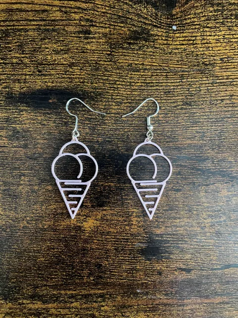Line art Ice Cream Earrings view 3