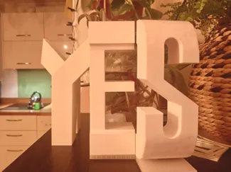 Yes / No sculpture based on one by Markus Raetz