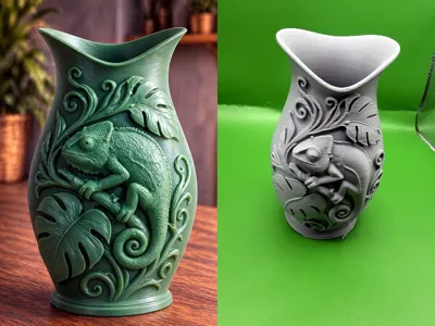 Chameleon Monstera Leaf Vase