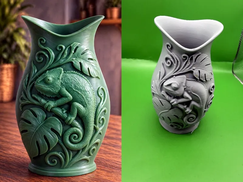 Chameleon Monstera Leaf Vase