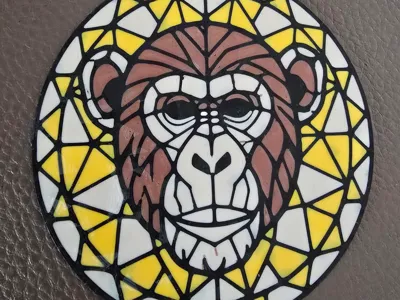 Monkey ~ Ape ~ Stained glass