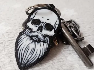 Keychain - Skull with a beard