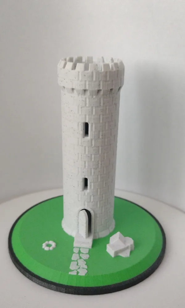 Tour isolée low poly