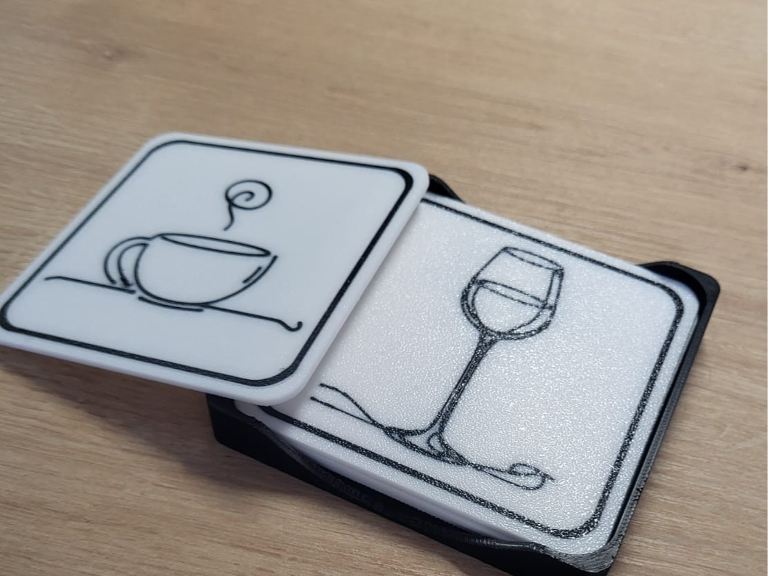 Deer Beer Coaster Set – Two-Color + Holder