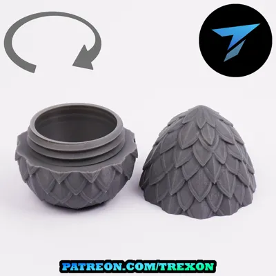 Scale Dragon Egg Box with Twist Lock - Free 3D Print Model - MakerWorld