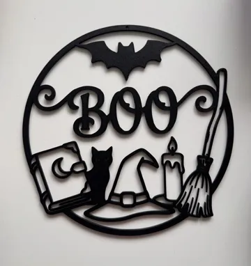 Adorno temático: Halloweenkranz Hexe BOO — vista de referencia 3