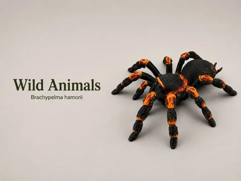 Figura decorativa: Mexican Red Knee Spider — referencia de MakerWorld