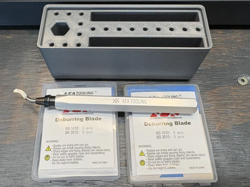 Gridfinity AFA Deburring Tool and Bit / Box Holder