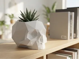 Geometric "Geo-Cranium" Succulent Pot