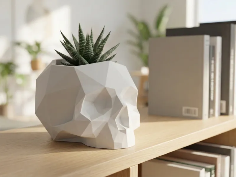 Geometric "Geo-Cranium" Succulent Pot 