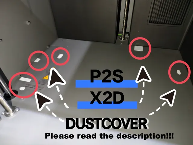 P2S / X2D Dustcover for the holes on the bottom