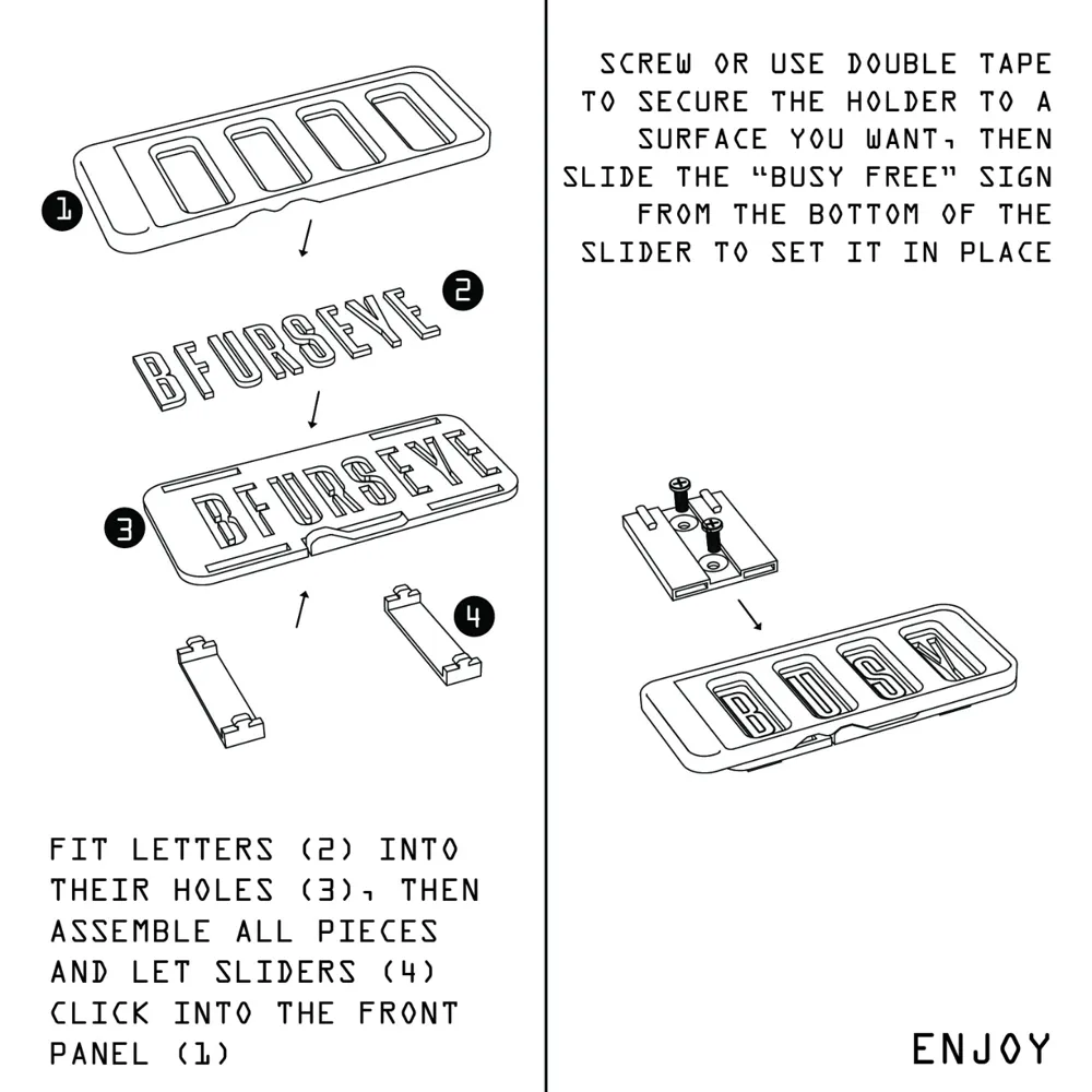 BUSY FREE _ Slidable Door Sign - MakerWorld 3D Model | 3Drop