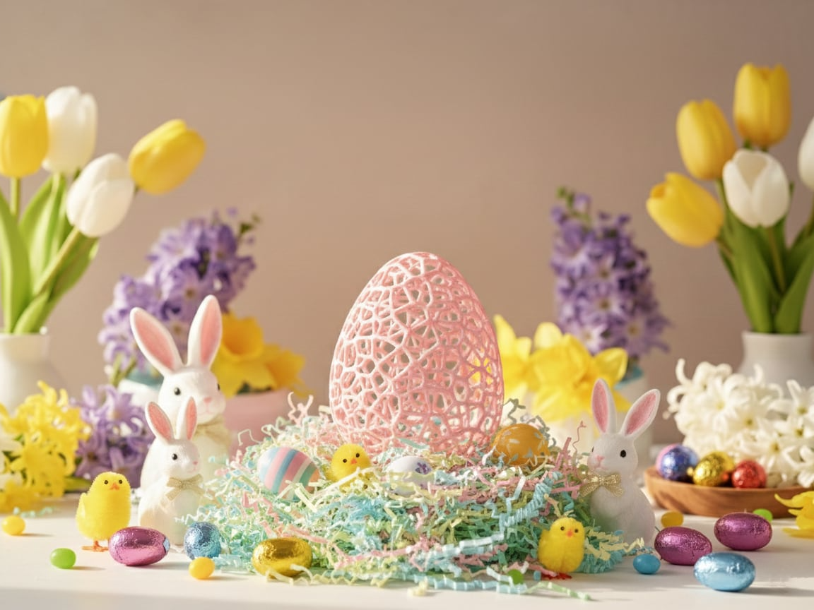 Voronoi Easter Egg - Organic Geometric Decor