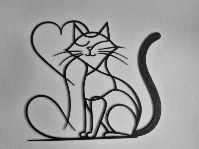 cat with heart