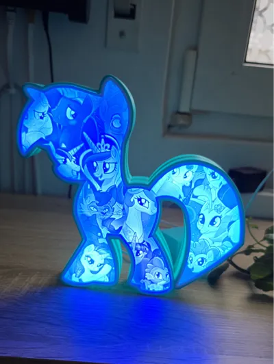 MLP Lightbox Lamp (cut out Litophane)