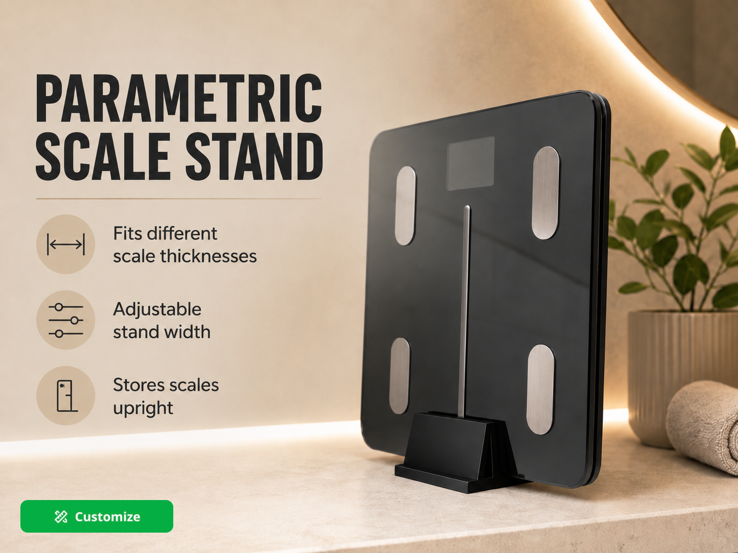 Parametric Vertical Scale Stand Holder Support