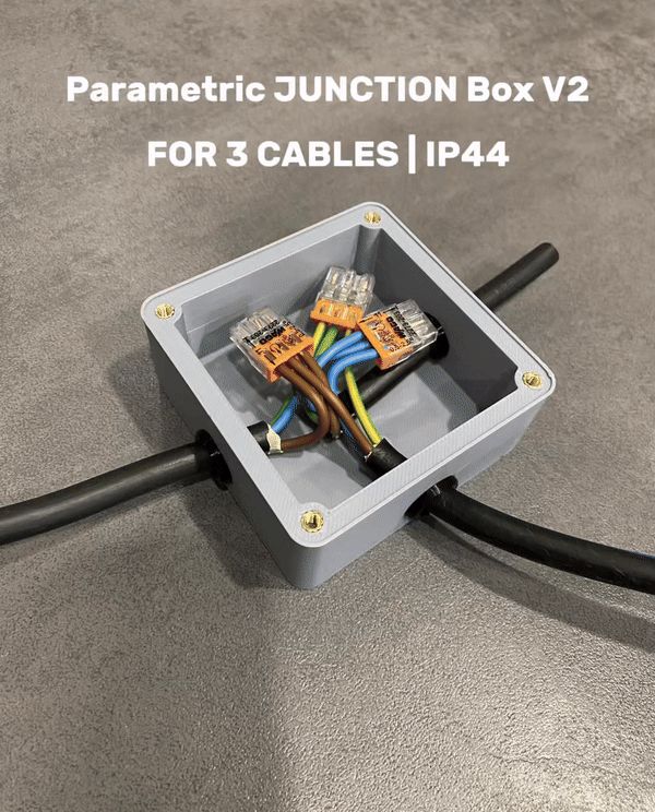 Parametric IP44 Cable Junction Box (TPU Seal) V2