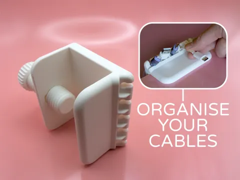 Desk Clamp Small Cord Holder by Pork3D.com