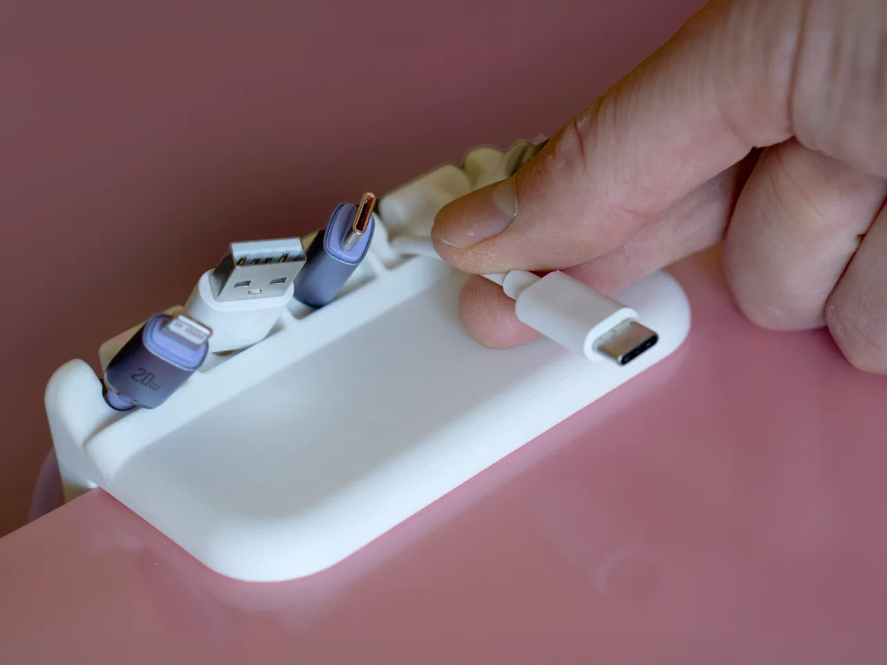 Desk Clamp Small Cord Holder by Pork3D.com view 3