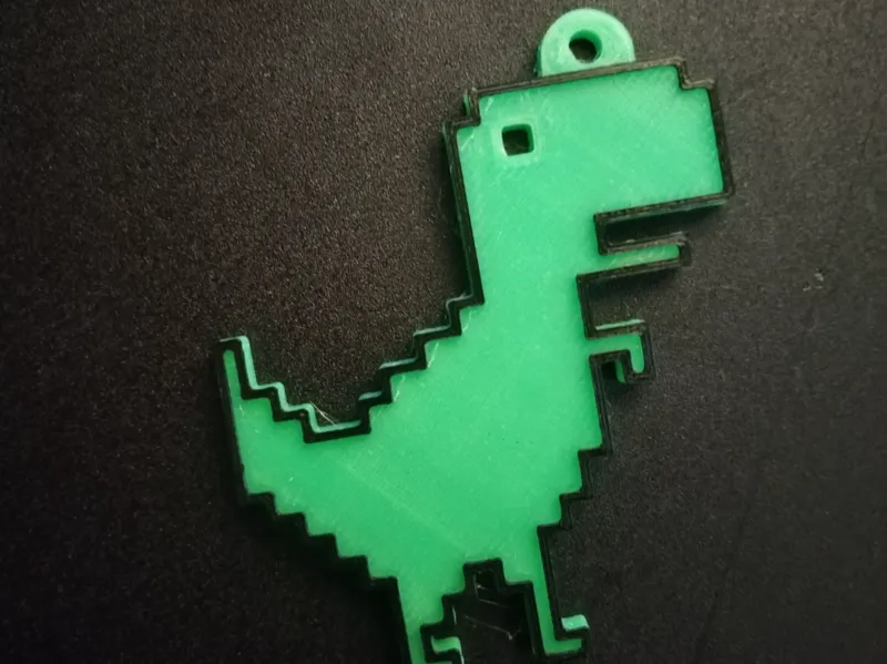 Dino Pixel Keychain