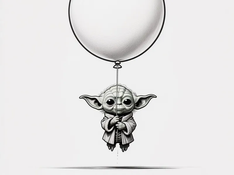 Funny Yoda with a balloon - Hueforge